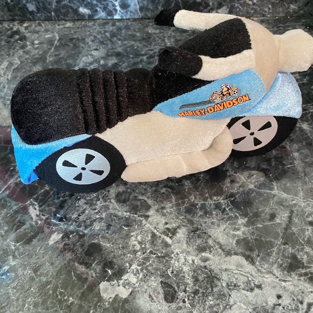 Harley-Davidson Stuffed Motorcycle Toy - Black, Blue, Cream RARE